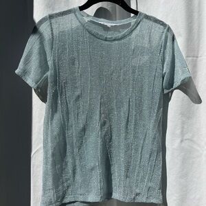 Semi-sheer Sparkly Blue Vintage Zara Top - Trafaluc Collection